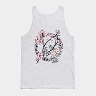 Cherry Blossoms and Sparrows Tank Top